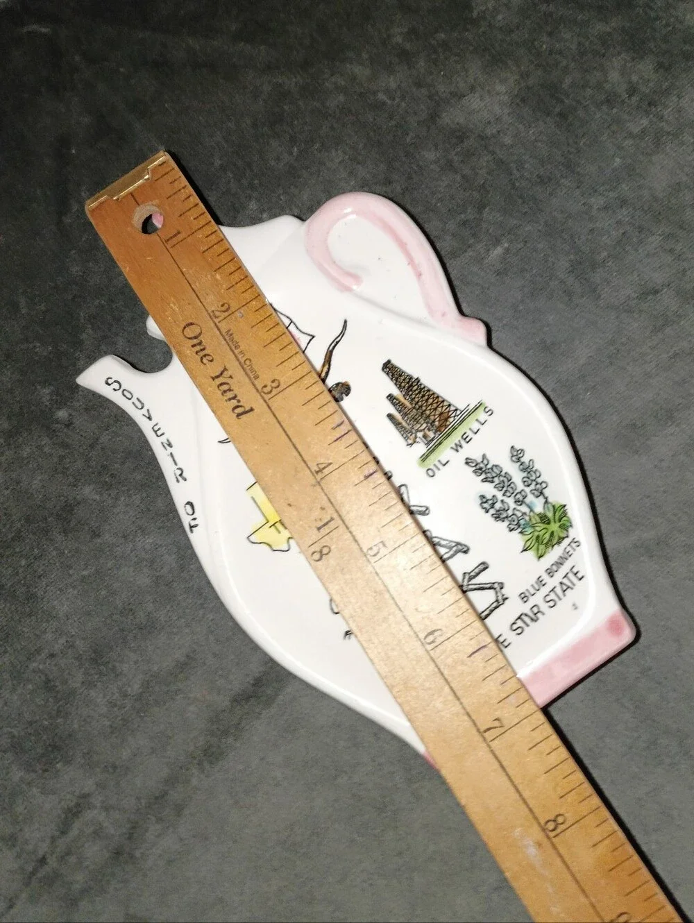 Vintage Texas Souvenir Spoon Rest Teapot Size 7x4 In EUC